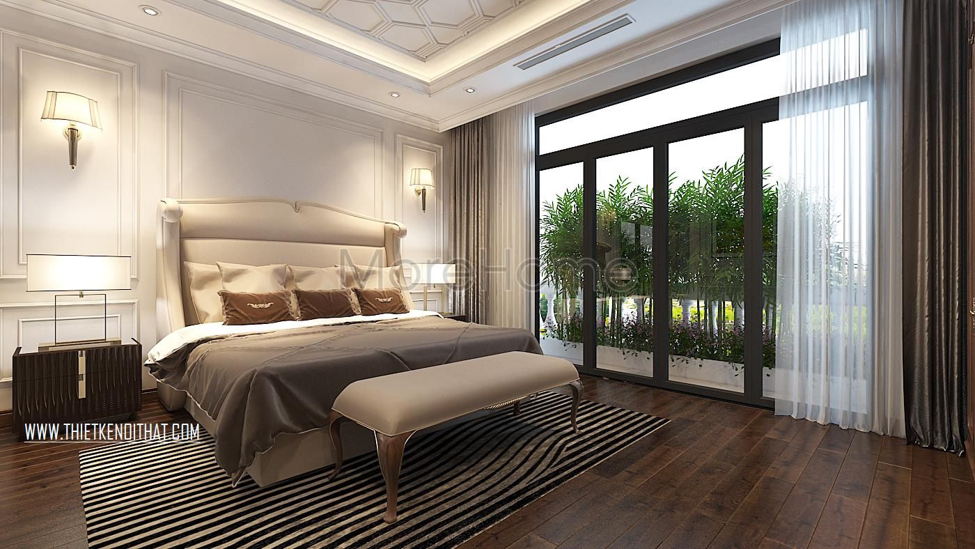 Thiết kế nội thất phòng ngủ biệt thự Vinhomes GreenBay HL30 